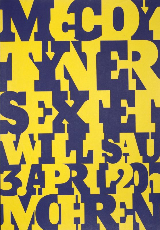 Typography; purple, yellow