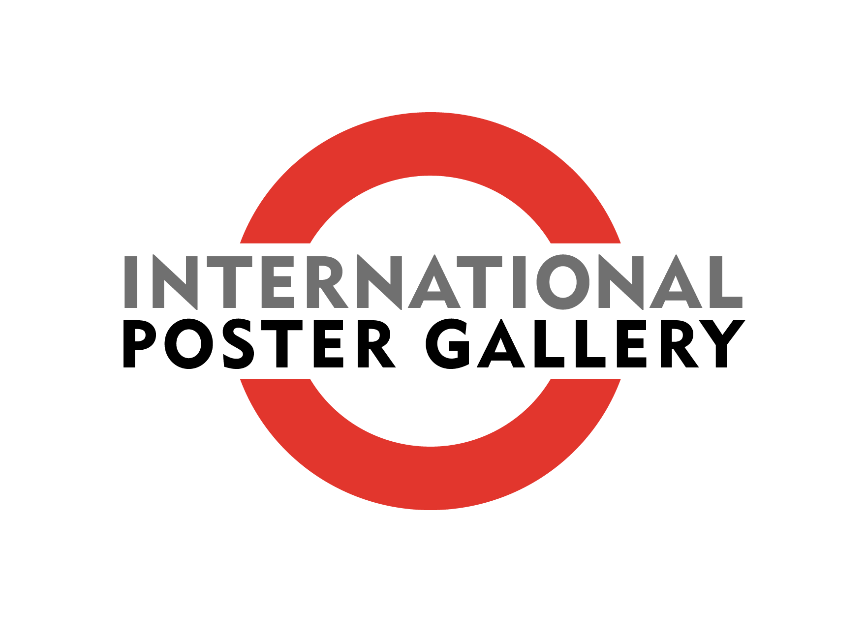 International Poster Gallery Logo; black, white, red