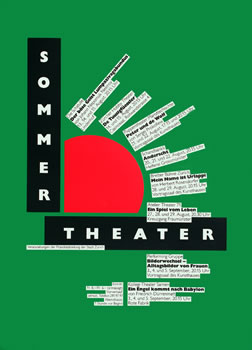 Sun rising; green, red, black, white