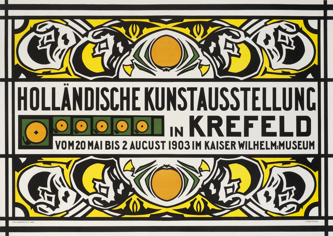 Abstract design for Dutch Art Exhibit; orange, yellow, black